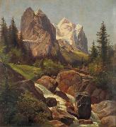 Friedrich Paul Nerly Wellhorn und Wetterhorn oil